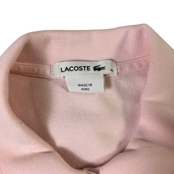Lacoste Women's Pink Polo Shirt Short Sleeve Cotton Stretch Classic Logo Size 40 - Picture 2 of 7